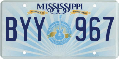 MS license plate BYY967