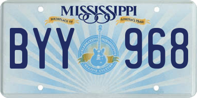 MS license plate BYY968