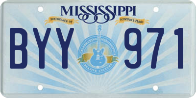 MS license plate BYY971