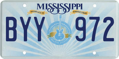 MS license plate BYY972