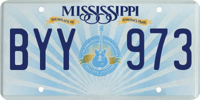 MS license plate BYY973
