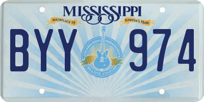 MS license plate BYY974