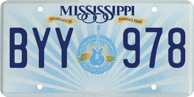 MS license plate BYY978