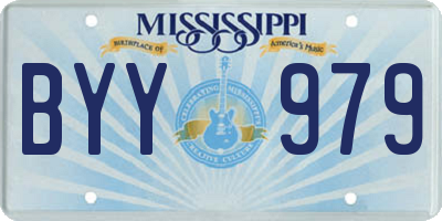 MS license plate BYY979