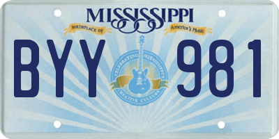 MS license plate BYY981