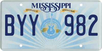 MS license plate BYY982
