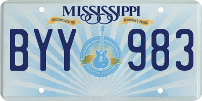 MS license plate BYY983