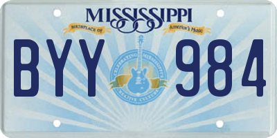MS license plate BYY984