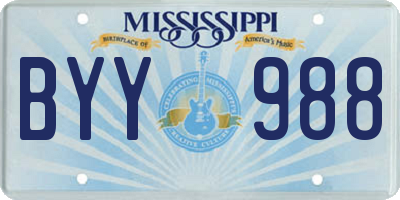 MS license plate BYY988