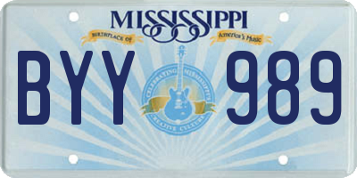 MS license plate BYY989
