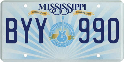 MS license plate BYY990