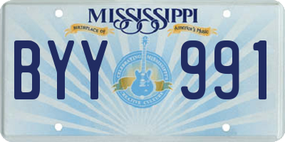 MS license plate BYY991
