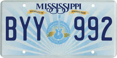 MS license plate BYY992
