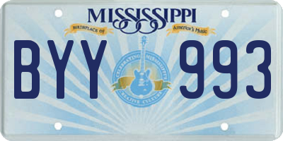 MS license plate BYY993