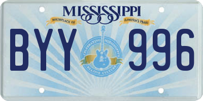 MS license plate BYY996