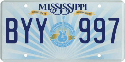MS license plate BYY997
