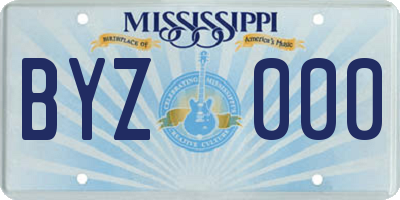 MS license plate BYZ000