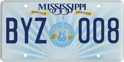 MS license plate BYZ008