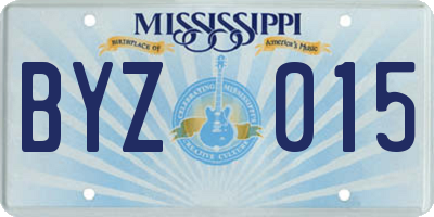 MS license plate BYZ015