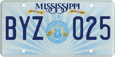MS license plate BYZ025