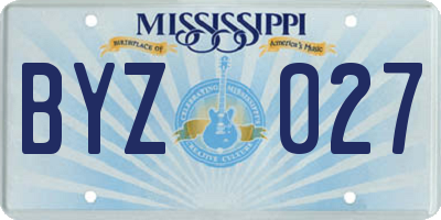MS license plate BYZ027