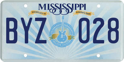 MS license plate BYZ028