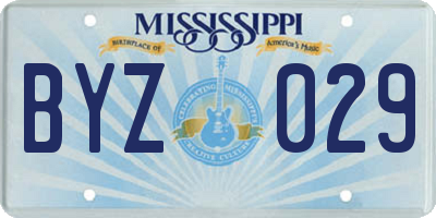 MS license plate BYZ029