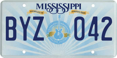 MS license plate BYZ042