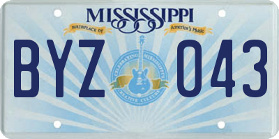 MS license plate BYZ043