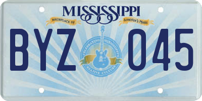 MS license plate BYZ045
