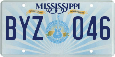 MS license plate BYZ046