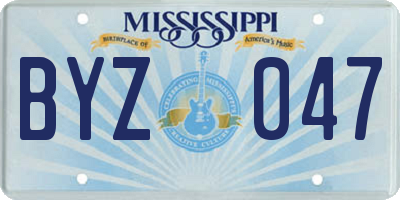 MS license plate BYZ047