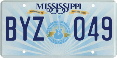 MS license plate BYZ049