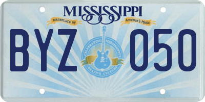 MS license plate BYZ050