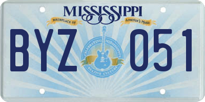 MS license plate BYZ051