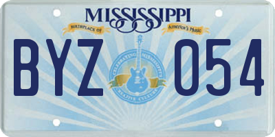 MS license plate BYZ054
