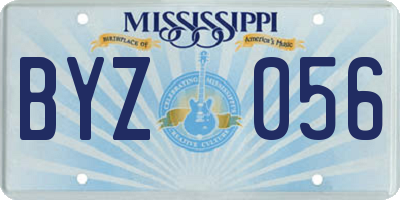 MS license plate BYZ056