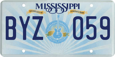 MS license plate BYZ059