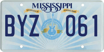MS license plate BYZ061