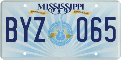 MS license plate BYZ065