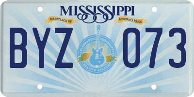 MS license plate BYZ073