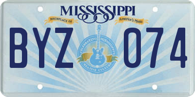 MS license plate BYZ074