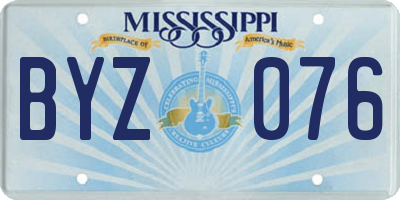 MS license plate BYZ076