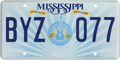 MS license plate BYZ077