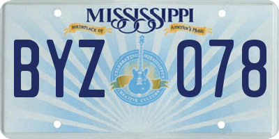 MS license plate BYZ078