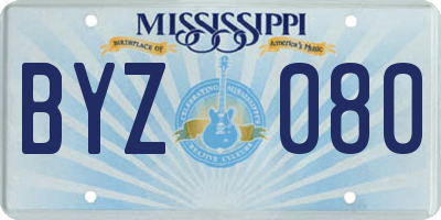 MS license plate BYZ080