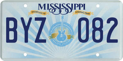 MS license plate BYZ082