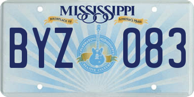MS license plate BYZ083