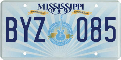 MS license plate BYZ085