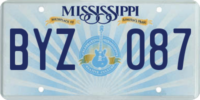 MS license plate BYZ087